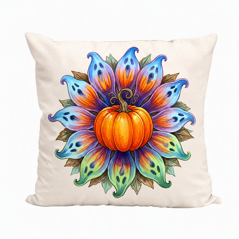 Ownkoti Halloween Pumpkin Flower Throw Pillow Cover - image 3