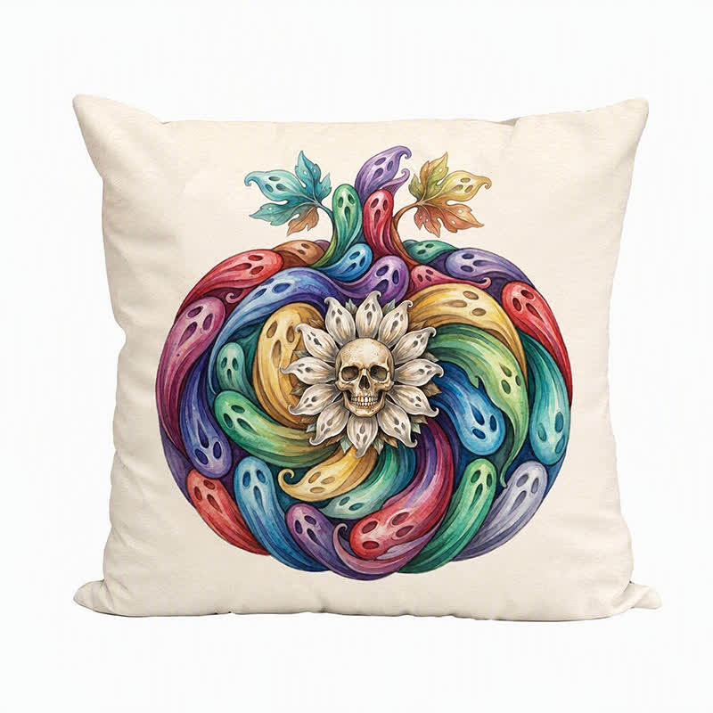 Ownkoti Rainbow Ghost Pumpkin Halloween  Pillow Cover - image 4
