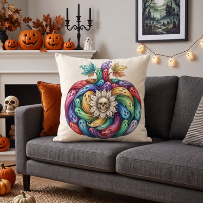 Ownkoti Rainbow Ghost Pumpkin Halloween  Pillow Cover - image 1