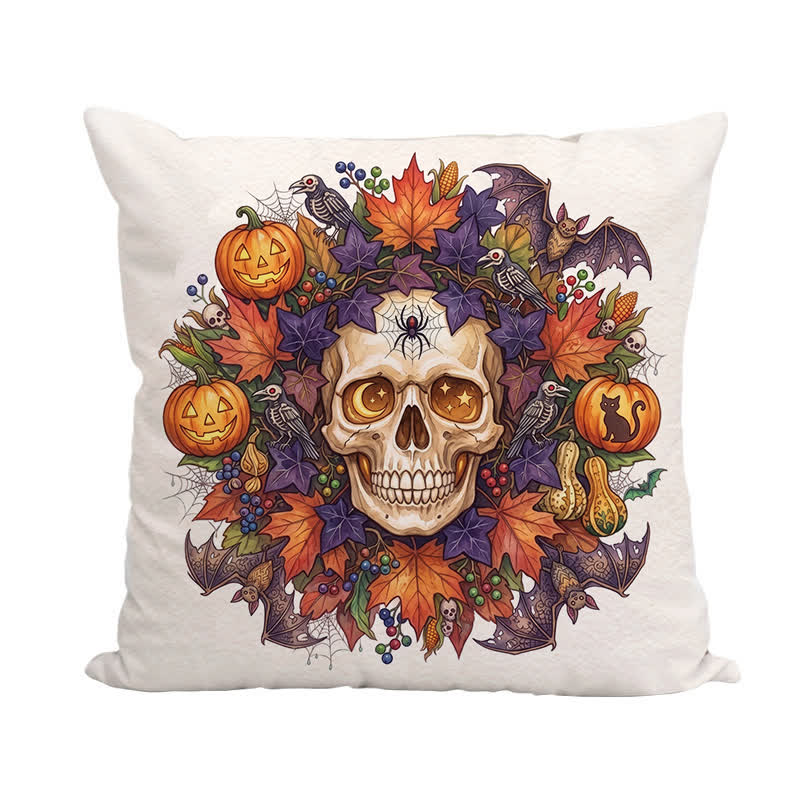 Ownkoti Vintage Gothic Halloween Skull Throw Pillow Cover - image 3