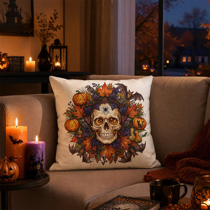 Ownkoti Vintage Gothic Halloween Skull Throw Pillow Cover - image 1
