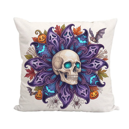 Ownkoti Nightfall Ghost Petal Skull Throw Pillow Cover - image 4