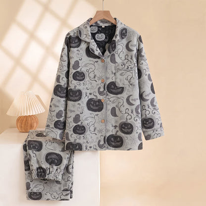 Ownkoti Spooky Night Pumpkin Ghost Cotton Sleepwear Set - image 6