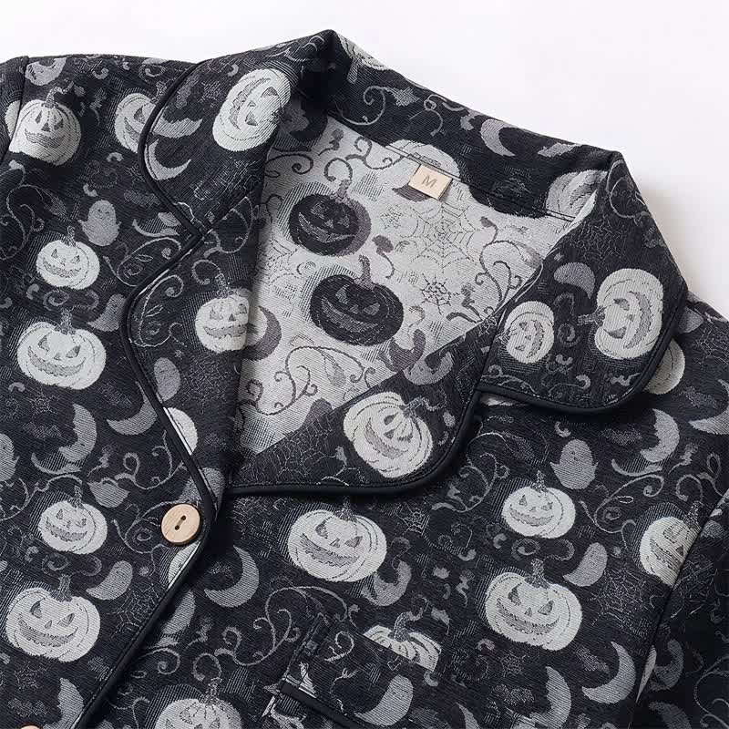 Ownkoti Spooky Night Pumpkin Ghost Cotton Sleepwear Set - image 3