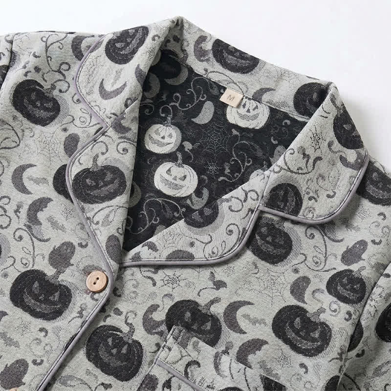 Ownkoti Spooky Night Pumpkin Ghost Cotton Sleepwear Set - image 8