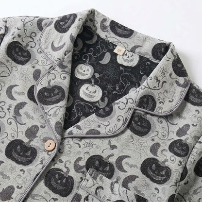 Ownkoti Spooky Night Pumpkin Ghost Cotton Sleepwear Set - image 8