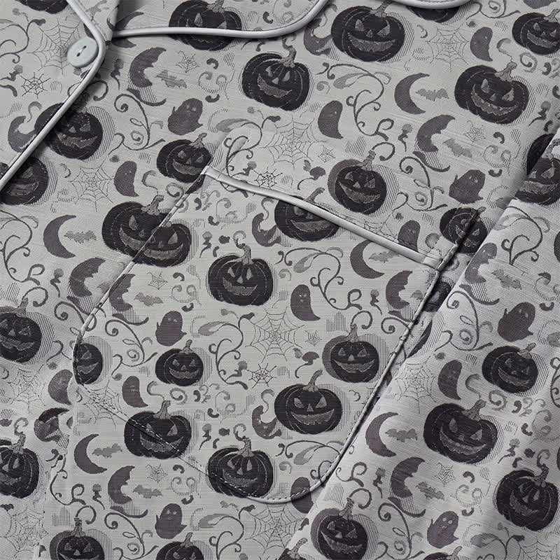 Ownkoti Spooky Night Pumpkin Ghost Cotton Sleepwear Set - image 9