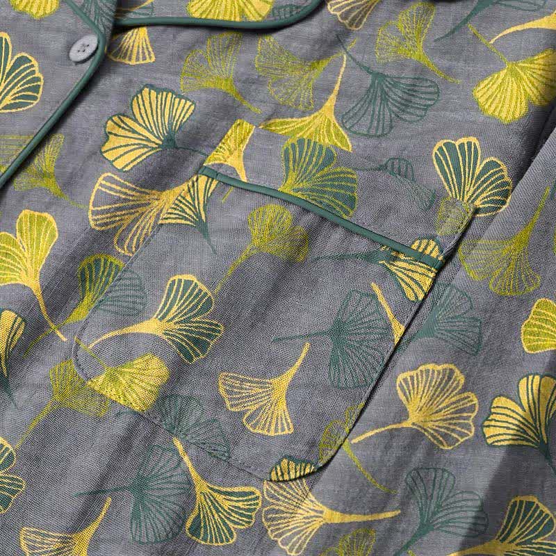 Ownkoti Nature‑Inspired Ginkgo Leaf Cotton Loungewear Set - image 10