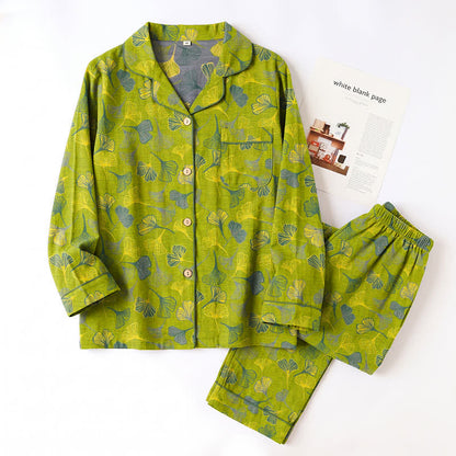 Ownkoti Nature‑Inspired Ginkgo Leaf Cotton Loungewear Set - image 2