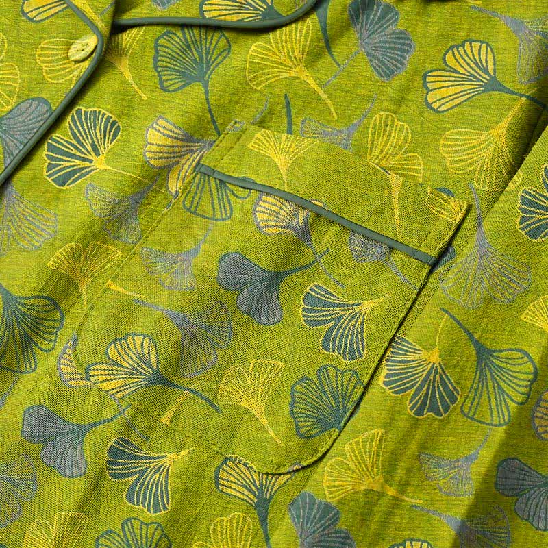 Ownkoti Nature‑Inspired Ginkgo Leaf Cotton Loungewear Set - image 5