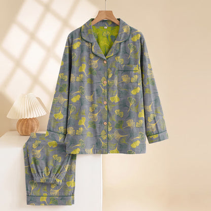 Ownkoti Nature‑Inspired Ginkgo Leaf Cotton Loungewear Set - image 7