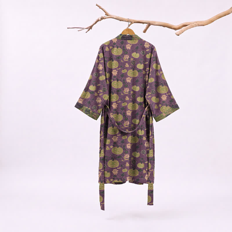 Ownkoti Halloween Pumpkin Monster Cotton Kimono Robe - image 1