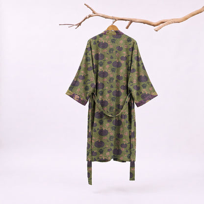 Ownkoti Halloween Pumpkin Monster Cotton Kimono Robe - image 6