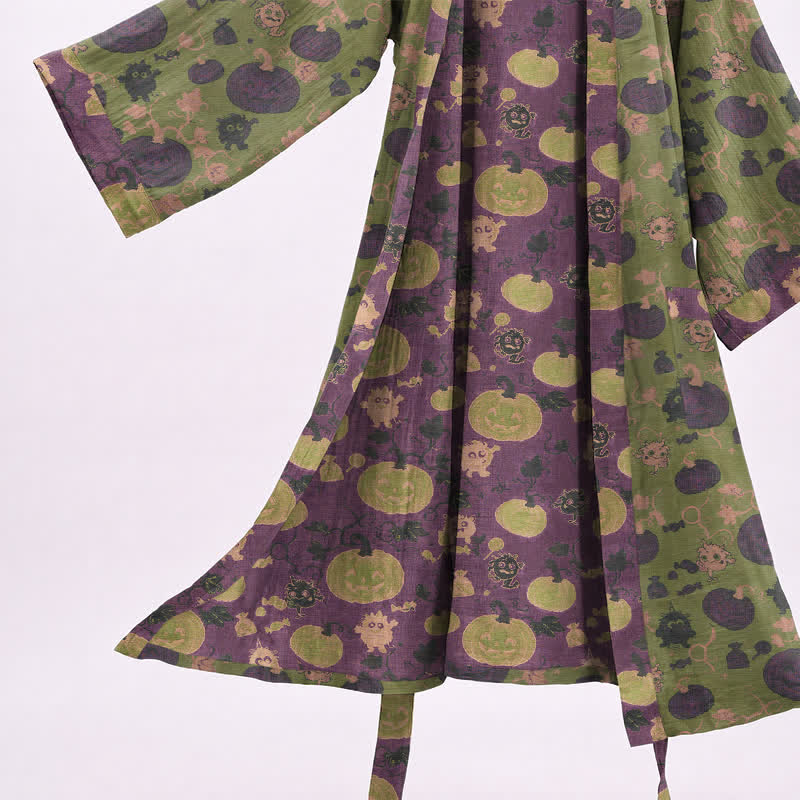 Ownkoti Halloween Pumpkin Monster Cotton Kimono Robe - image 8