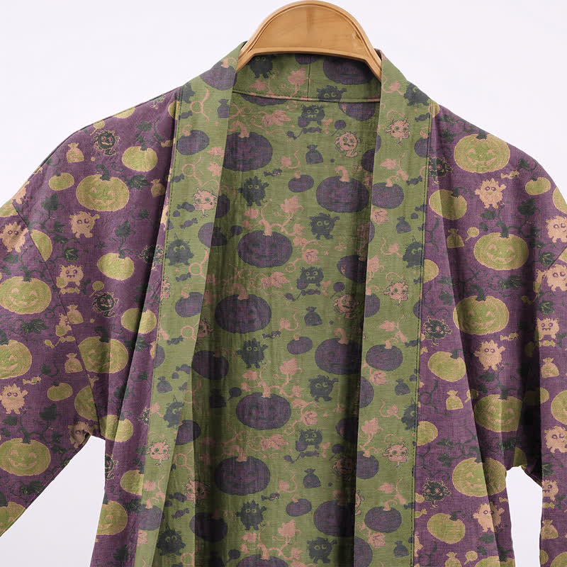 Ownkoti Halloween Pumpkin Monster Cotton Kimono Robe - image 2