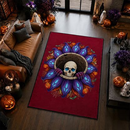 Ownkoti Gothic Skull Well Halloween Non-Slip Area Rug - 95" x 119" - image 0