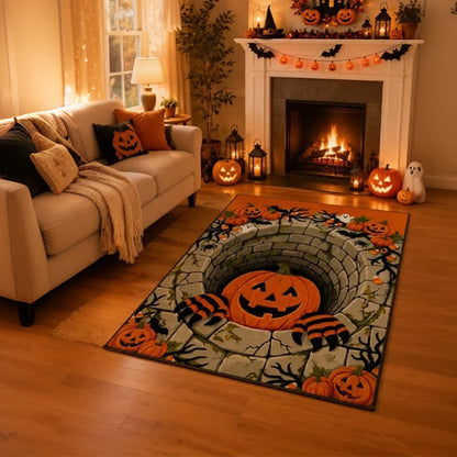 Ownkoti 3D Halloween Pumpkin Optical Illusion Area Rug - image 3
