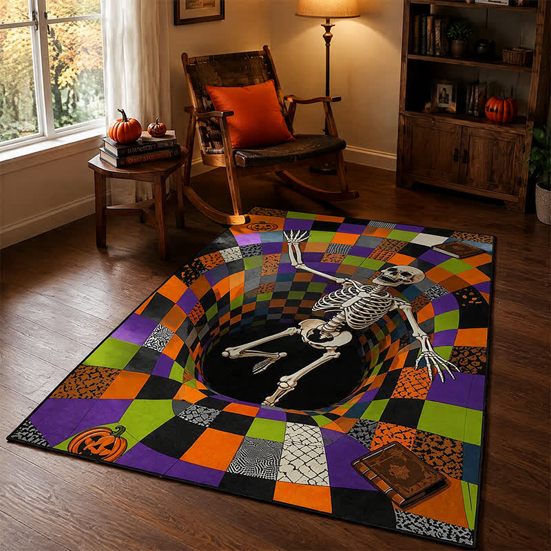 Ownkoti Falling Skeleton 3D Vortex Non-slip Area Rug - image 3