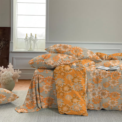 Ownkoti Vintage Sunflower Orange Cotton Bedding Set - image 16