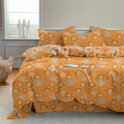 Ownkoti Vintage Sunflower Orange Cotton Bedding Set - image 1