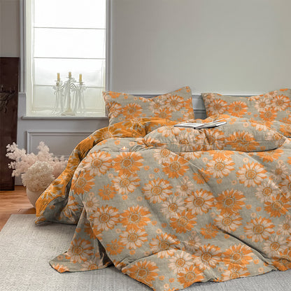 Ownkoti Vintage Sunflower Orange Cotton Bedding Set - image 13