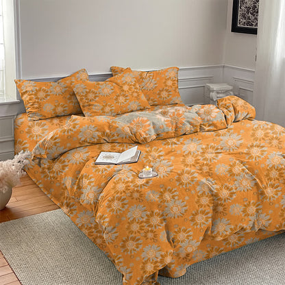 Ownkoti Vintage Sunflower Orange Cotton Bedding Set - image 2
