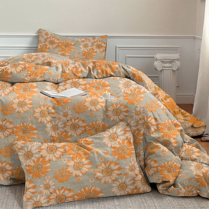 Ownkoti Vintage Sunflower Orange Cotton Bedding Set - image 15