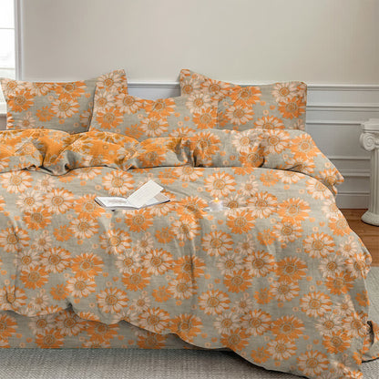 Ownkoti Vintage Sunflower Orange Cotton Bedding Set - image 12
