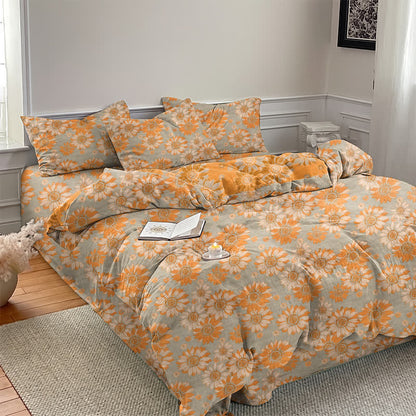 Ownkoti Vintage Sunflower Orange Cotton Bedding Set - image 11