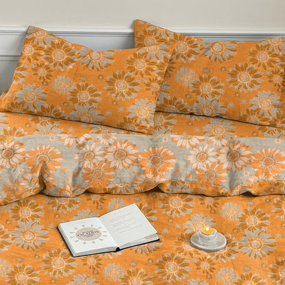 Ownkoti Vintage Sunflower Orange Cotton Bedding Set - image 8