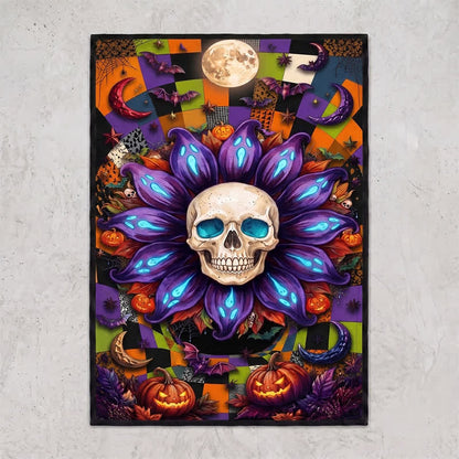 Ownkoti Halloween Gothic Skull Mandala Non-slip Area Rug - image 5