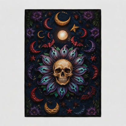 Ownkoti Celestial Gothic Skull Mandala Area Rug - image 4