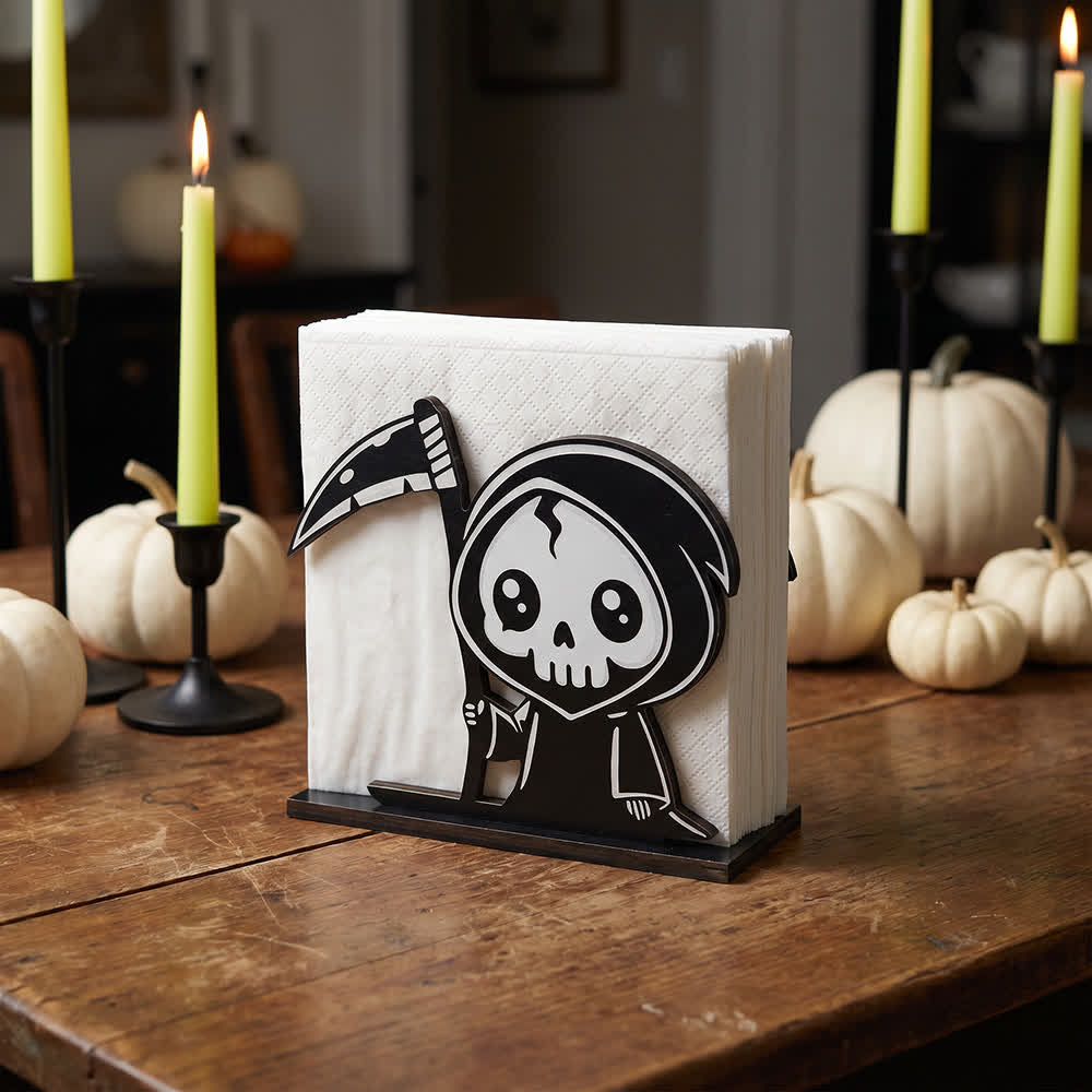 Ownkoti Cute Grim Reaper & Pirate Skeleton Vertical Tissue Stand - Scythe Reaper - 6PCS - image 1