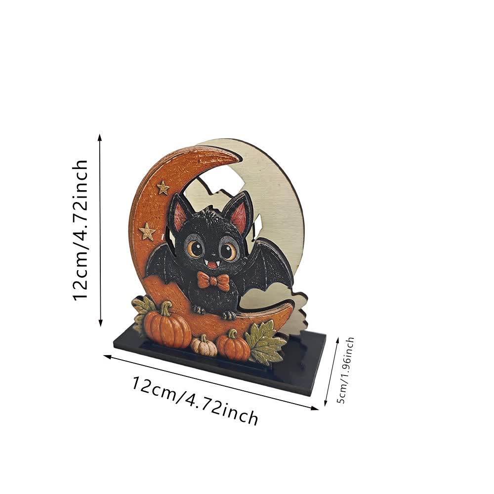 Ownkoti Wooden Halloween Spook Napkin Holder - Moon Black Cat - 5PCS - image 4