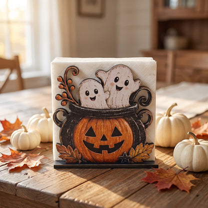 Ownkoti Wooden Halloween Spook Napkin Holder - image 2