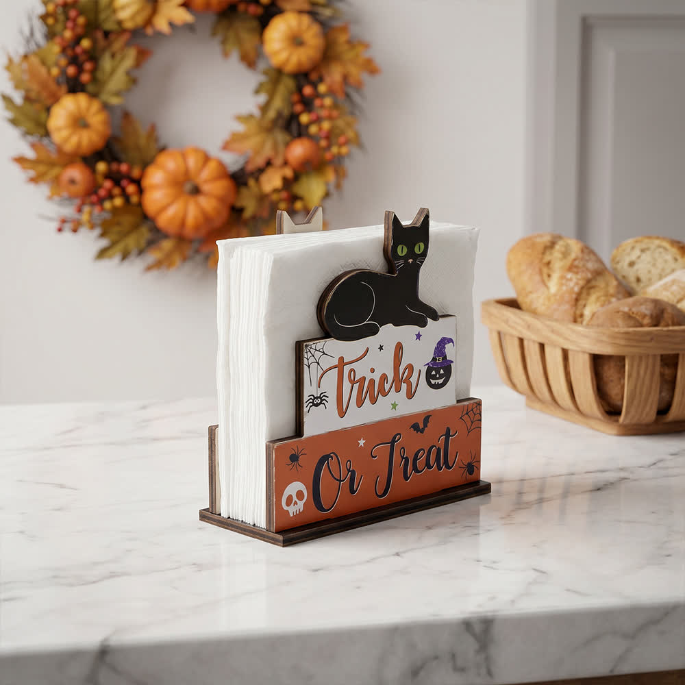 Ownkoti Wooden Halloween Spooky Napkin Holder - image 2