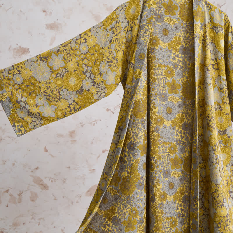 Ownkoti Retro Muted Floral Cotton Lounge Robe - image 4