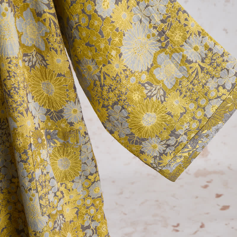 Ownkoti Retro Muted Floral Cotton Lounge Robe - image 5