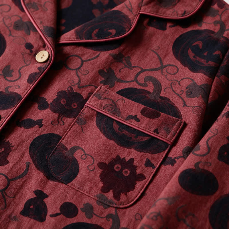 Ownkoti Red Pumpkin Monster Cotton Loungewear Set - image 4