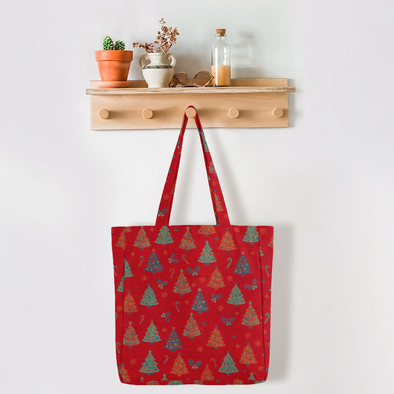 Ownkoti Christmas Tree Cotton Tote Shoulder Bag - image 3