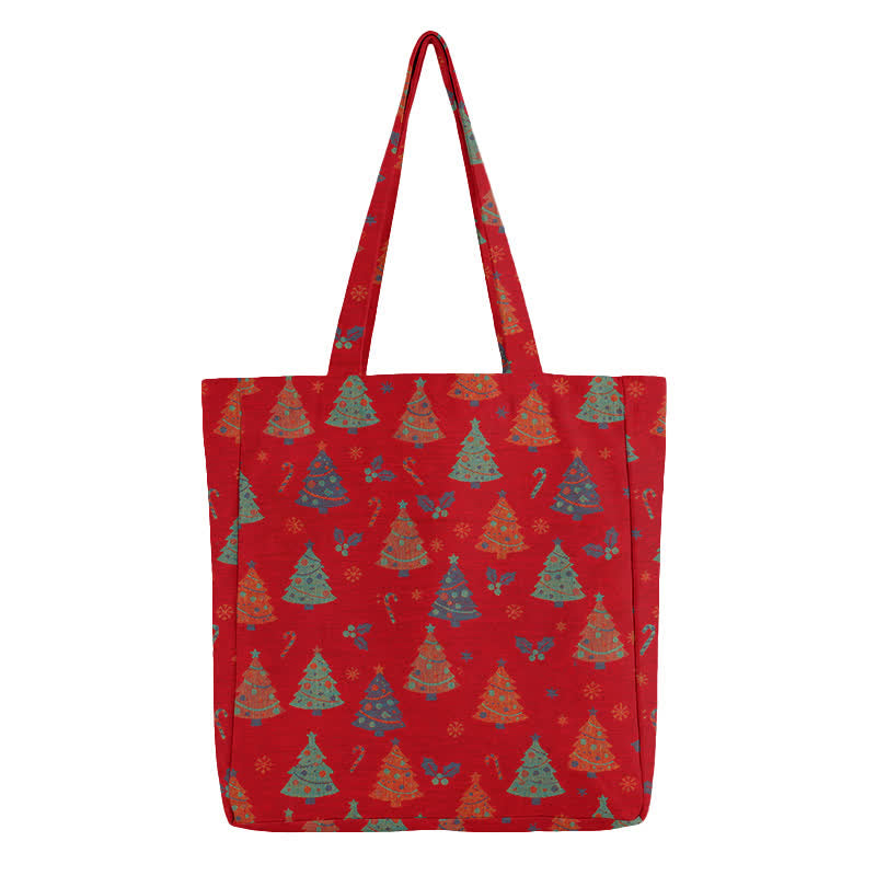 Ownkoti Christmas Tree Cotton Tote Shoulder Bag - image 2