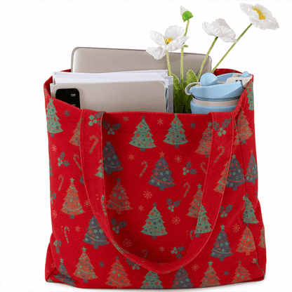 Ownkoti Christmas Tree Cotton Tote Shoulder Bag - image 1
