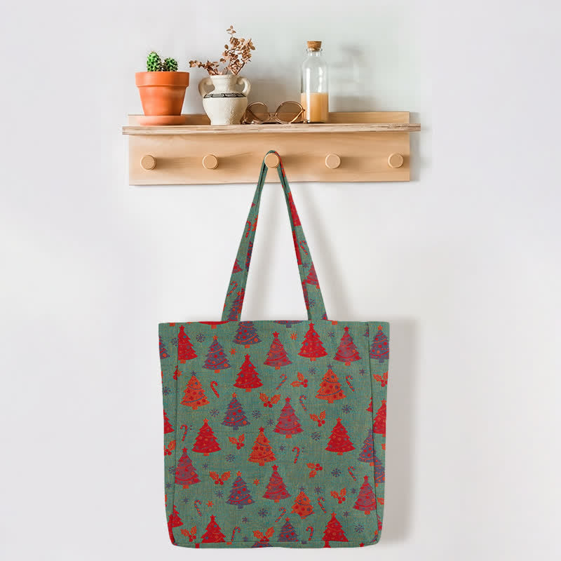 Ownkoti Christmas Tree Cotton Tote Shoulder Bag - image 7