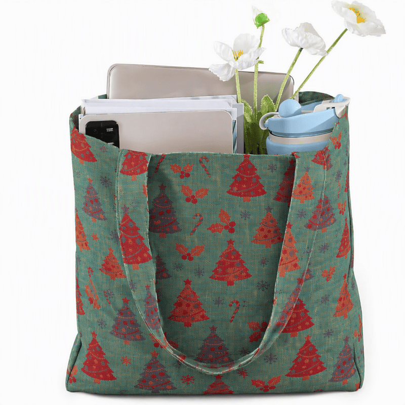 Ownkoti Christmas Tree Cotton Tote Shoulder Bag - image 5