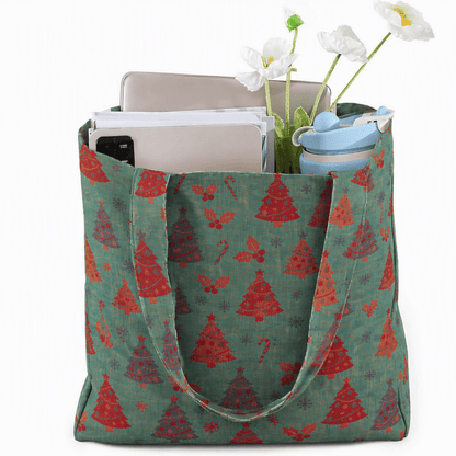 Ownkoti Christmas Tree Cotton Tote Shoulder Bag - image 5