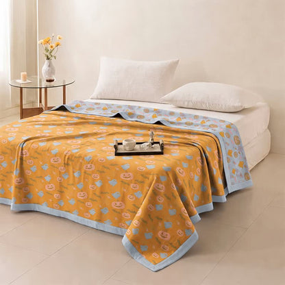 Ownkoti Reversible Halloween Pumpkin Ghost Cotton Blanket - image 4