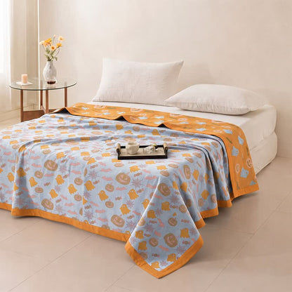 Ownkoti Reversible Halloween Pumpkin Ghost Cotton Blanket - image 10