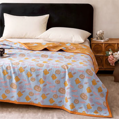 Ownkoti Reversible Halloween Pumpkin Ghost Cotton Blanket - image 9