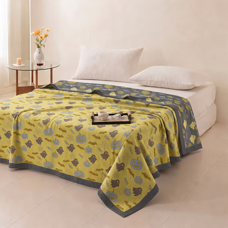 Ownkoti Reversible Halloween Pumpkin Ghost Cotton Blanket - image 16