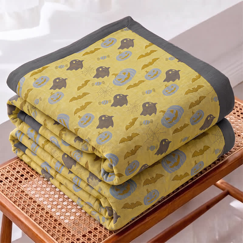 Ownkoti Reversible Halloween Pumpkin Ghost Cotton Blanket - image 13